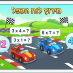 משחק לוח הכפל מכוניות 🚗 | המירוץ ללימוד חשבון בכיף (חינם)
